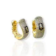 Златни обеци халки Monaco Chain с блестящи циркони 14K RG11960