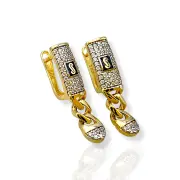 Висящи обеци златни Monaco Chain с елегантен елемент 14K RG11961