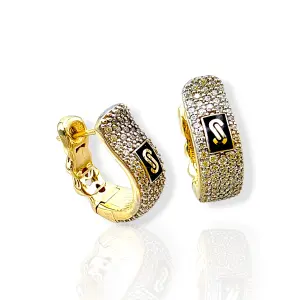 Златни обеци Monaco Chain с циркони и блясък 14K RG11741