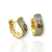 Елегантни златни обеци Monaco Chain с циркони 14K RG11649