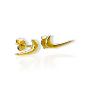 Златни детски обеци на винт Nike с полиран дизайн 14K RG13395
