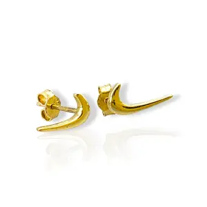 Златни детски обеци на винт Nike с полиран дизайн 14K RG13395