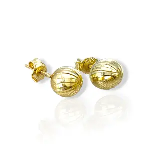 Златни обеци на винт топчета с фасетирана повърхност 14K RG13399