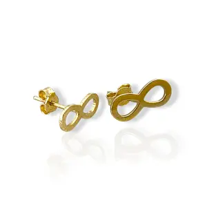 Златни обеци на винт знак безкрайност полиран дизайн 14K RG13400