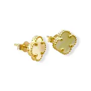 Златни обеци на винт Van Cleef – седеф 14K RG11814