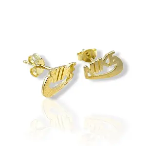 Златни обеци на винт Nike фин дизайн 14K RG10352