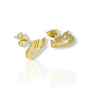 Семпли златни обеци на винт Nike 14K RG10362