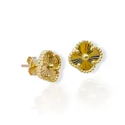 Златни обеци Van Cleef с флорален мотив 14K RG11651