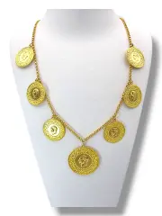 Златно дамско колие с монети Ататюрк – злато втора ръка 14K RG10586