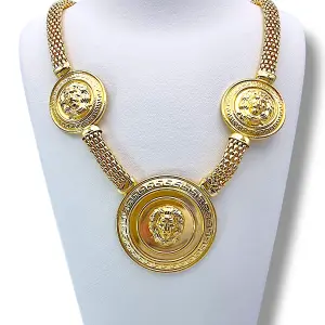 Дамско колие със златен лъвски медальон 14K RG10422