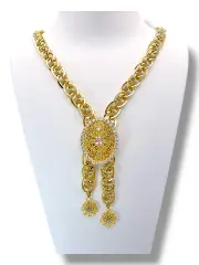 Елегантно златно колие с флорален медальон – злато втора ръка 14K RG10588