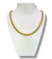Златен дамски синджир с геометрична плътна плетка 14K RG12134