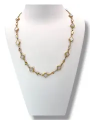 Фино дамско колие с четирилистни фигури 14К RG10506