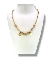 Златно дамско колие с декоративни висулки 14K RG12220