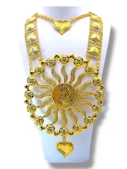 Златно колие със сърце и слънце – злато втора ръка 14K RG10452