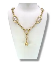 Златно дамско колие с овални дизайнерски мотиви 14K RG12225