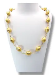 Колие с овални елементи тип бонбони 14K RG10531