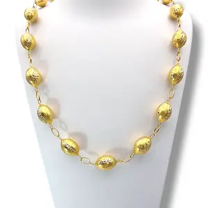 Колие с овални елементи тип бонбони 14K RG10531