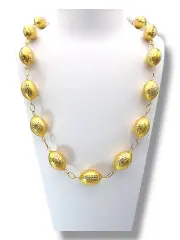 Бляскаво колие с релефни бонбони 14K RG10532