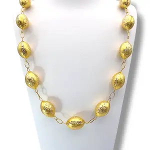 Бляскаво колие с релефни бонбони 14K RG10532