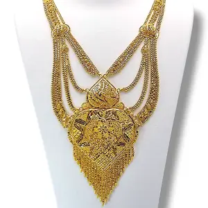 Златно колие Хинди с ориенталски чар 14K RG10421