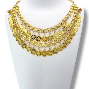 Златно колие Хинди с монети и звезди 14K RG10514
