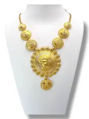 Златно колие тип Версаче с релефни кръгове 14K RG10515