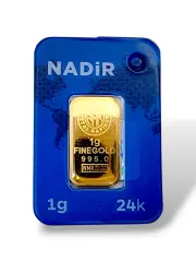 Златно кюлче Nadir проба 995 в синьо 1гр RG10987