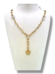 Златно колие с висящ елемен пеперуда за елегантна визия 14K RG13137