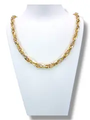 Златно колие тип Fancy с бял акцент 14K RG11120