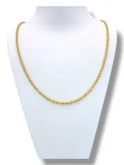Златен синджир дамски с усукана плетка – въже 14K RG10796