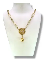 Дамско златно колие с висулка и лого Шанел 14K RG12874