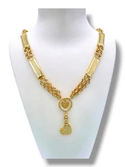 Дамско златно колие Tiffany с двойна верига и сърца 14K RG13151