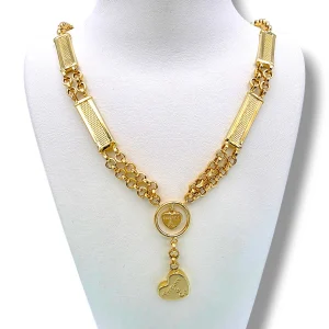Дамско златно колие Tiffany с двойна верига и сърца 14K RG13151