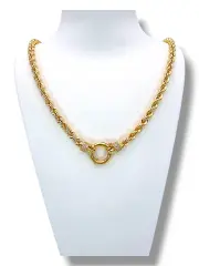 Въжено златно колие с централно закопчаване 14K RG11123