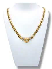Златно колие плътна панцер плетка 14K RG11124
