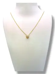 Фино златно колие с малка кръгла висулка 14K RG11311