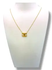 Златно колие с лого Chanel тип висулка 14K RG11312