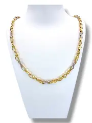 Златно колие с ефектна игра на цветове 14K RG10802