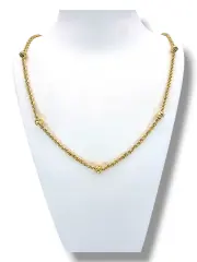 Златно колие с топчета и усукана плетка 14K RG11111