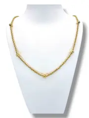 Златно колие с усукана плетка и топчета 14K RG11112