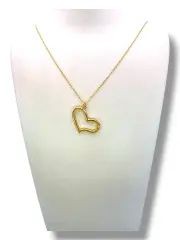 Ефирно златно колие с висулка отворено сърце 14K RG11315