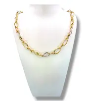 Елегантно дамско златно колие с елипси 14K RG11566