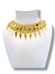 Златно колие Хинди с висящи листовидни висулки 14K RG11390