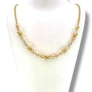 Дамско златно колие Тифани с геометрични елементи 14K RG13060