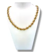 Масивно златно колие с кръгли звена в два цвята 14K RG11500