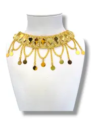 Златно колие Хинди с монети и верижни елементи 14K RG11391