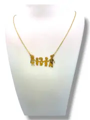 Златно семейно колие с фигури на деца 14K RG11318