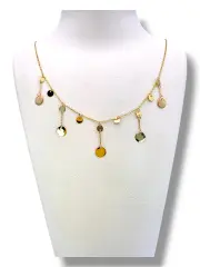 Колие със златни плоски монетни висулки 14K RG11320