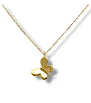 Златно колие с пеперуда и циркониев акцент 14K RG12546
